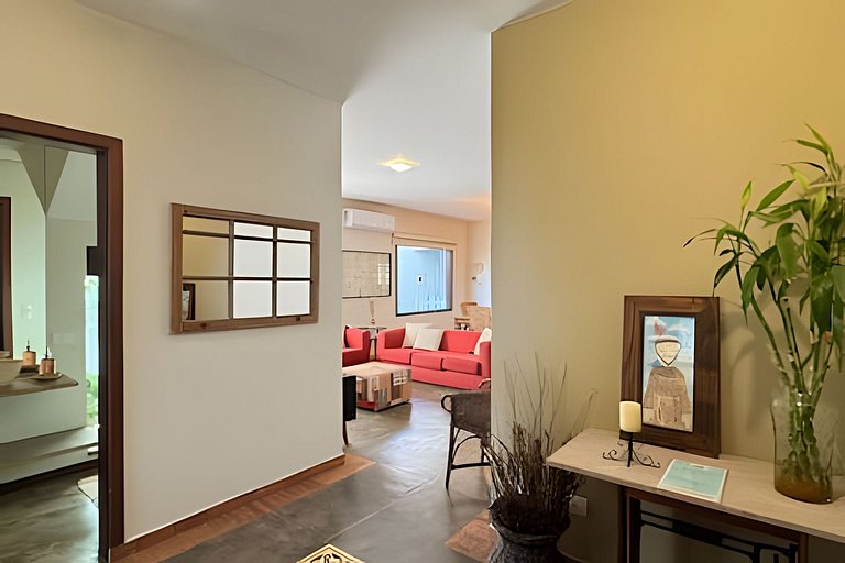 200M da praia, Ar, Piscina, Churrasqueira, Jardim