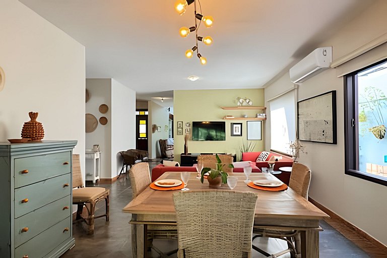 200M da praia, Ar, Piscina, Churrasqueira, Jardim