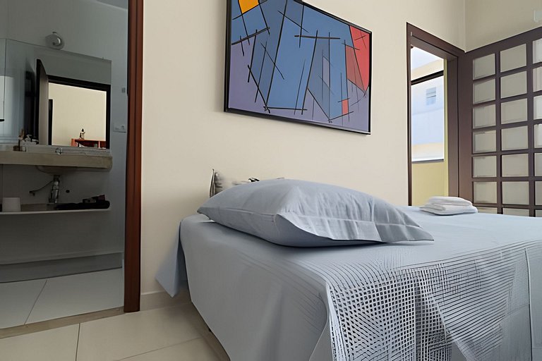 Piscina, Ar, Academia e Cervejeira — 220m da praia