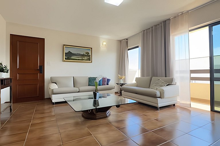 Apê 3 Quartos, Vista Mar e Montanha, Ar, Wi-fi