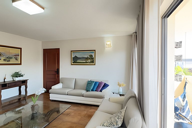 Apê 3 Quartos, Vista Mar e Montanha, Ar, Wi-fi